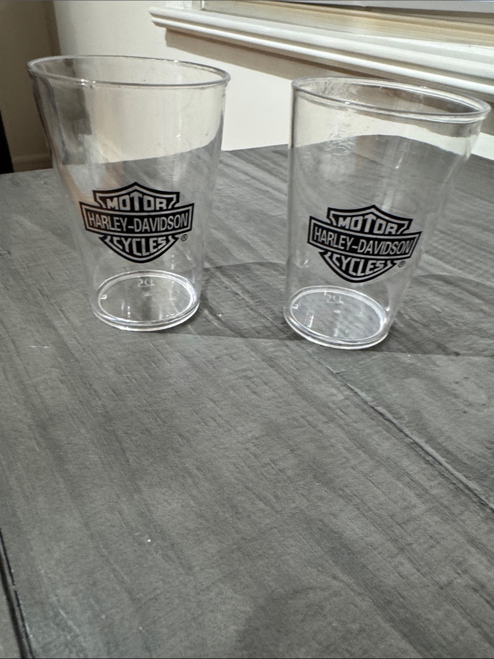 Harley-Davidson Clear Shot Glasses with Black Bar & Shield Logo